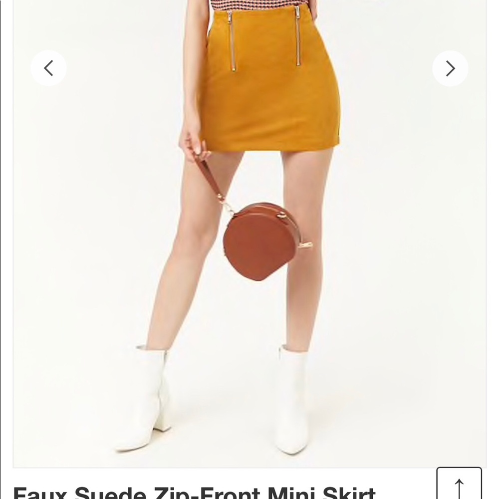 Faux Suede Zip Front Skirt. Size: L Forever21